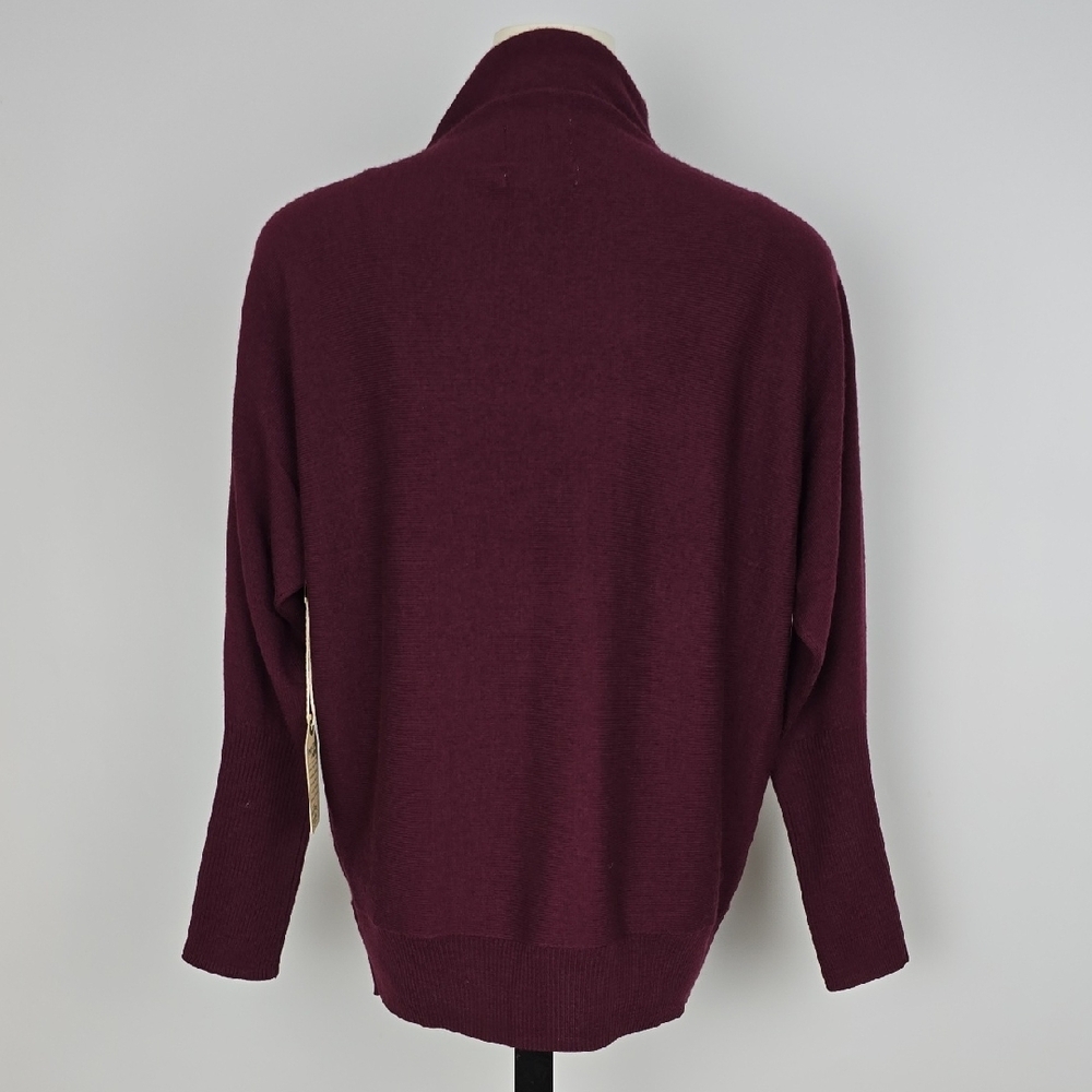 NWT Telluride Women's Burgundy Extra Fine Merino Wool Funnel Neck Sweater Size M - Picture 16 of 16